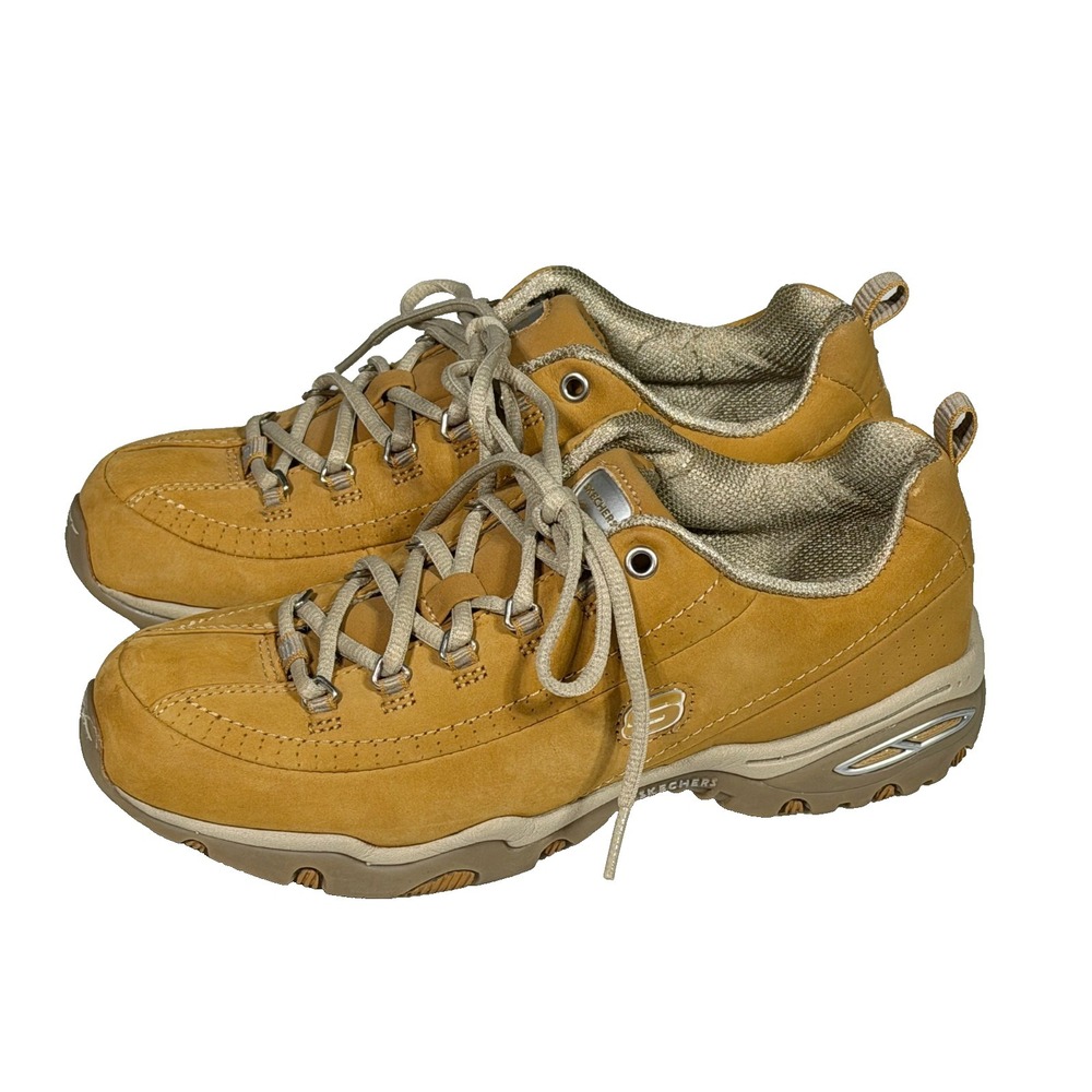 Skechers Premium Golden Suede Leather Sneakers Women's 7 Hiking Shoes